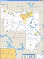 Muskogee, Ok Carrier Route Wall Map