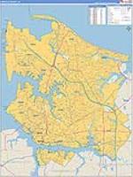 Norfolk, Va Carrier Route Wall Map