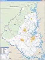 Oconee, Sc Carrier Route Wall Map
