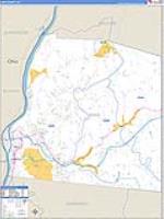 Ohio, Wv Carrier Route Wall Map