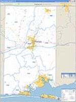 Okaloosa, Fl Carrier Route Wall Map