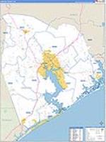 Onslow, Nc Carrier Route Wall Map