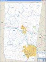 Orange, Nc Carrier Route Wall Map