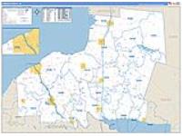 Oswego, Ny Carrier Route Wall Map
