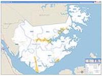 Pamlico, Nc Carrier Route Wall Map