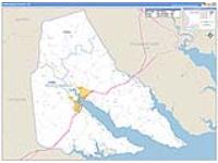 Perquimans, Nc Carrier Route Wall Map