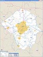 Pitt, Nc Carrier Route Wall Map