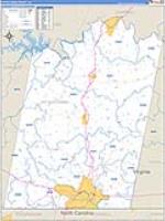 Pittsylvania, Va Carrier Route Wall Map