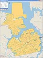 Portsmouth, Va Carrier Route Wall Map