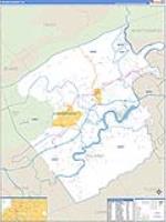 Pulaski, Va Carrier Route Wall Map
