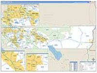 Riverside, Ca Carrier Route Wall Map