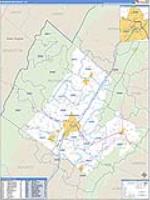 Rockingham, Va Carrier Route Wall Map