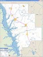 Sabine Parish (), La Carrier Route Wall Map