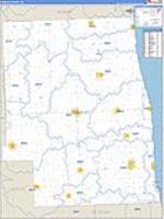 Sanilac, Mi Carrier Route Wall Map