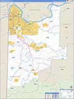 Sebastian, Ar Carrier Route Wall Map