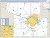 Shawnee, Ks Carrier Route Wall Map