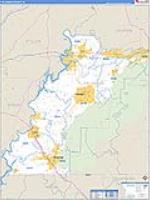 Talladega, Al Carrier Route Wall Map