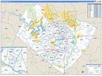 Travis, Tx Carrier Route Wall Map
