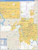 Tulsa, Ok Carrier Route Wall Map