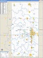 Vermilion, Il Carrier Route Wall Map