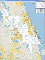 Volusia, Fl Carrier Route Wall Map