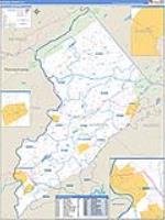 Warren, Nj Carrier Route Wall Map