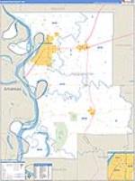 Washington, Ms Carrier Route Wall Map