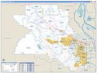 Washington, Or Carrier Route Wall Map