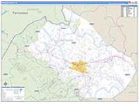Watauga, Nc Carrier Route Wall Map