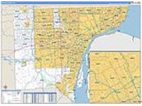 Wayne, Mi Carrier Route Wall Map