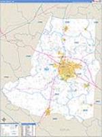 Wayne, Nc Carrier Route Wall Map
