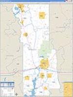 Webster Parish (), La Carrier Route Wall Map
