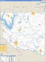 Wood, Tx Carrier Route Wall Map