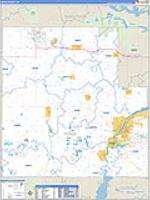 Wood, Wi Carrier Route Wall Map