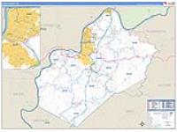 Wood, Wv Carrier Route Wall Map