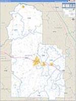 Worth, Ga Carrier Route Wall Map