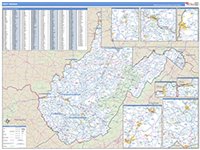 Wv2 Postcode Area Map West Virginia Zip Code Wall Map Red Line Style by MarketMAPS - MapSales