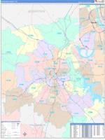 Davidson County, TN Wall Map Satellite ZIP Style by MarketMAPS - MapSales