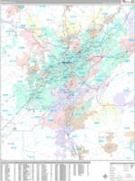 Birmingham Alabama Zip Code Wall Map (Basic Style) by MarketMAPS  MapSales