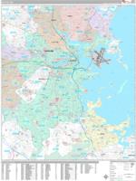 Boston Massachusetts Zip Code Wall Map (Red Line Style) by MarketMAPS ...