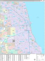 Chicago Illinois Zip Code Wall Map (Red Line Style) by MarketMAPS ...