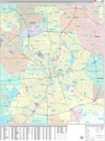 Dallas Texas Zip Code Wall Map (Red Line Style) by MarketMAPS - MapSales