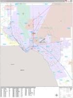 El Paso Texas Zip Code Wall Map (Red Line Style) by MarketMAPS - MapSales