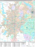 Fort Worth Texas Zip Code Wall Map (Red Line Style) by MarketMAPS ...