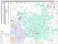 Raleigh North Carolina Zip Code Wall Map (Red Line Style) by MarketMAPS ...