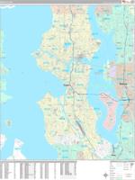 Seattle Washington Zip Code Wall Map (Basic Style) by MarketMAPS - MapSales