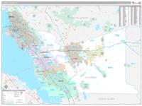 Alameda County, CA Zip Code Wall Map Red Line Style by MarketMAPS