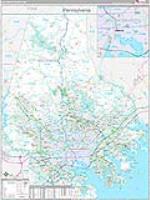 Baltimore, Md Carrier Route Wall Map