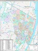 Bergen, Nj Carrier Route Wall Map