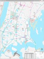 Bronx County, NY Zip Code Wall Map Red Line Style by MarketMAPS - MapSales